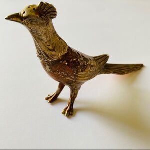 Vintage! 8" Cast Metal Bird/Pheasant Salt  Shakers